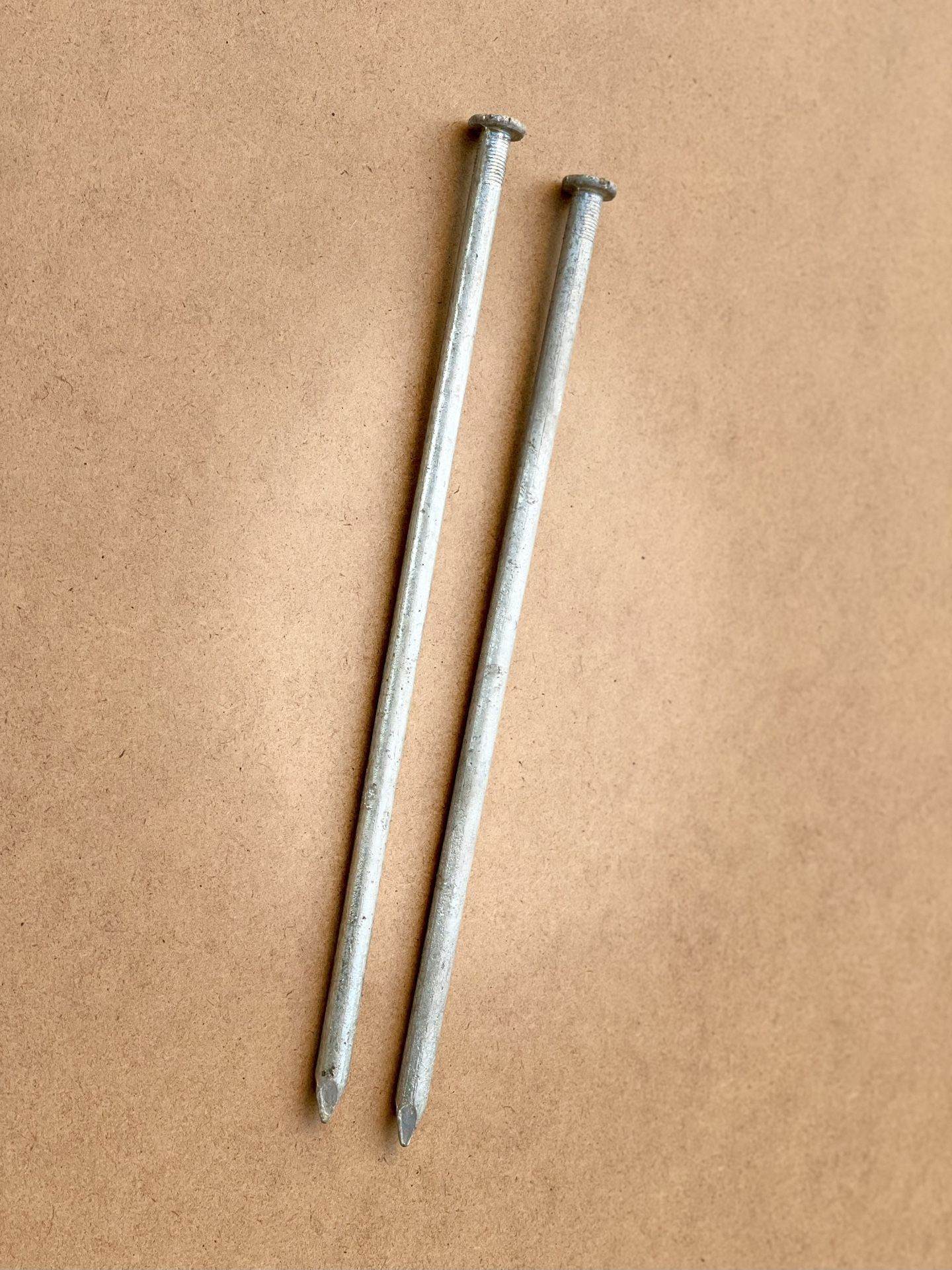 Set Of 2 GALVANIZED STEEL SPIKE 12”