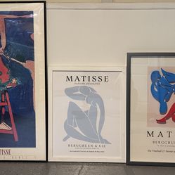 Set of 3 Framed Henri Matisse Exhibition Posters – Large Modern Art Wall Decor (24x36)