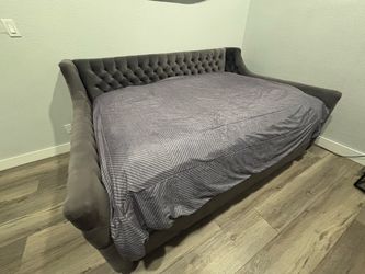 Full Size bed frame with twin size trundle bed underneath