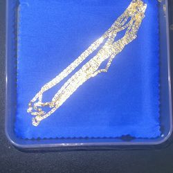 14k Solid Yellow Gold Diamond Cut Marina Link Chain