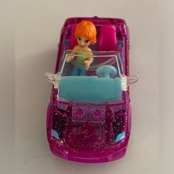2007 Polly Pocket Wheels pink Mini Car w/mini 1.5" Polly doll Driving