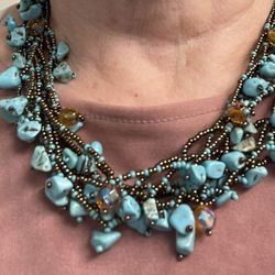 Reduced-Turquoise  & citrine necklace