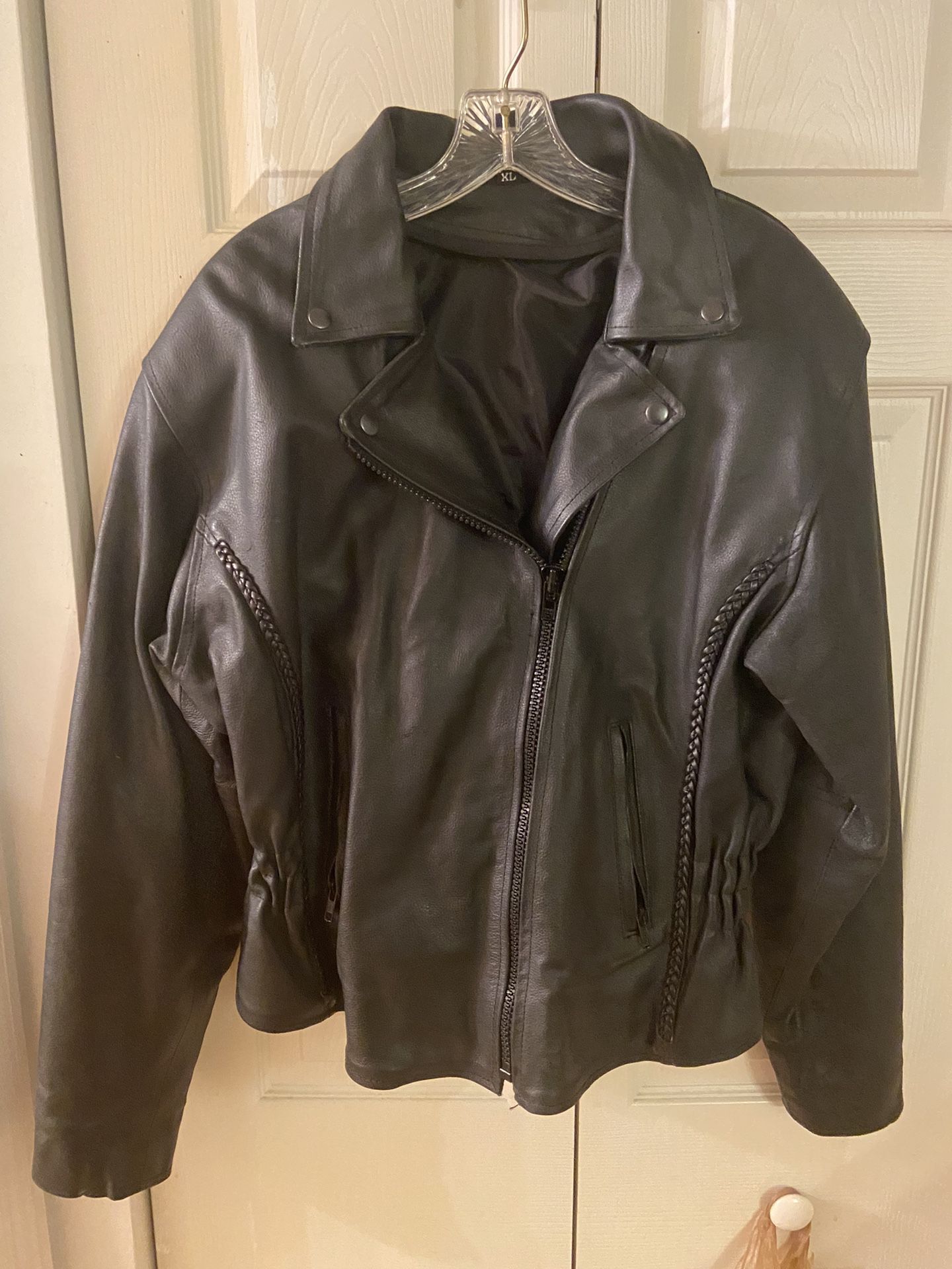 Lady Biker Leather Jacket - XL New