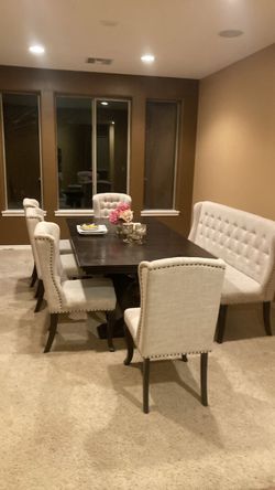 Dining Table Set with Chairs and Bench