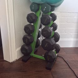 Dumbbell Weight Set with Vertical Rack