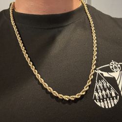 26” 14k Gold Hollow Rope 5mm Chain