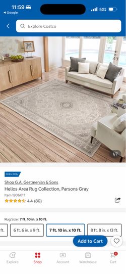 G.A. Gertmenian Helios Area Rug Parsons Gray 7'10" x 10'