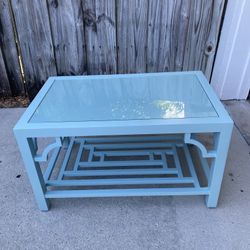 Painted Coffee Table With Glass Inset Top