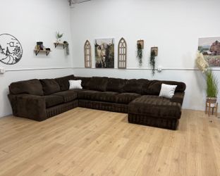 Huge Brown Sectional Couch - Free Delivery