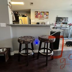 Wood Round Bar Stools-29”