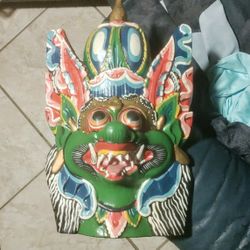 Hand Carved And Painted Mask From Thailand