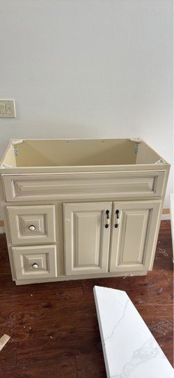 Vanity with sink and countertop