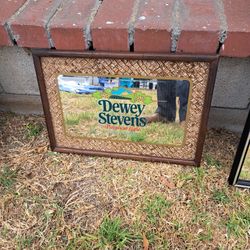 Vintage Bar Mirror   Dewey Stevens Wine