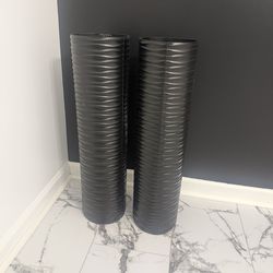 2 black floor vases