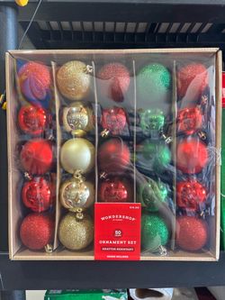 50 count ornament set shatter resistant hooks included