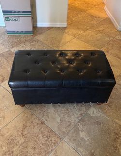 Leather Storage Bench