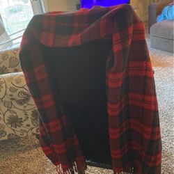 Red And Black Plaid Scarf