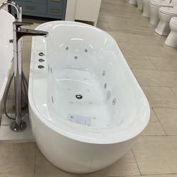 71” jetted whirlpool bathtub white color with bubbles jets chromotherapy built pump ready for pick up today