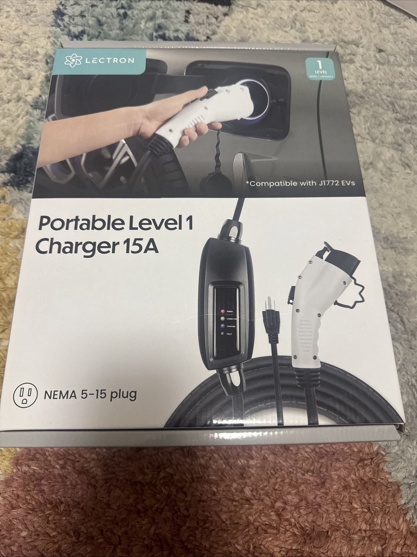 🍀Lectron Level 1 Electric Vehicle Charger 15A 110V NEMA 5-15 Plug 🍀