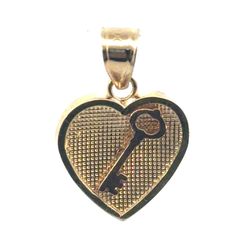 Woman’s Ladies 10k Yellow Gold Key To My Heart Charm Pendant For Necklace GP3118110