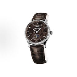 Longines Master Series Automatic Mechanical Movement 30m Waterproof Men's Watch Swiss Watch 36mm Coffee Dial Stainless Steel Case Crocodile （P256）