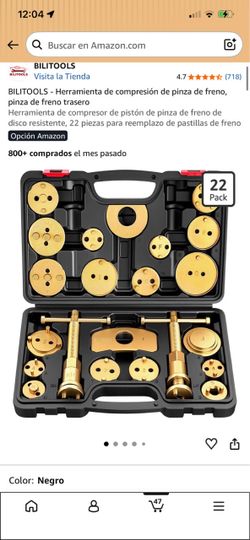 Durable Carbon Steel Brake Caliper Compression Tool with Heavy-Duty Storage Case