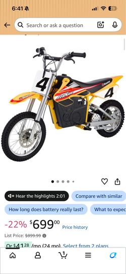 Razor MX650 Rocket Motocross Dirt Bike Electric Motorcycle