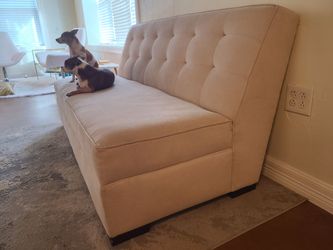 Armless Couch Cream Color 65 in