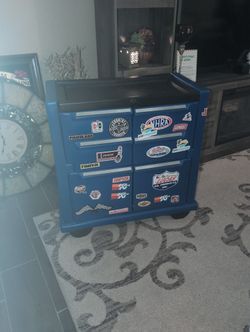 Toy Chest / Shelves / Night Stand That Look Like Tool Box Boys Bedroom