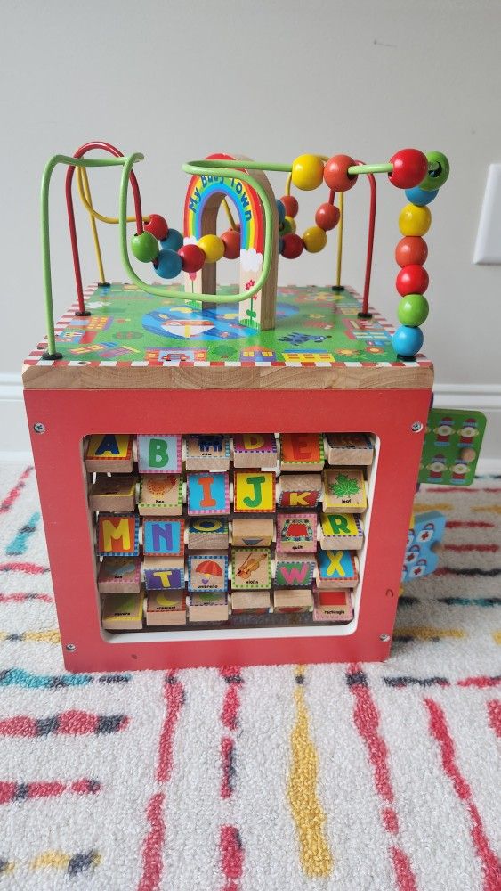 Wooden Busy Town Activity Cube