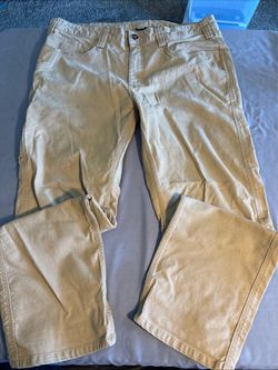 Milwaukee Tool Mens 38x30 Work Pants 6-Pocket Triple Stitch Tan Distressed