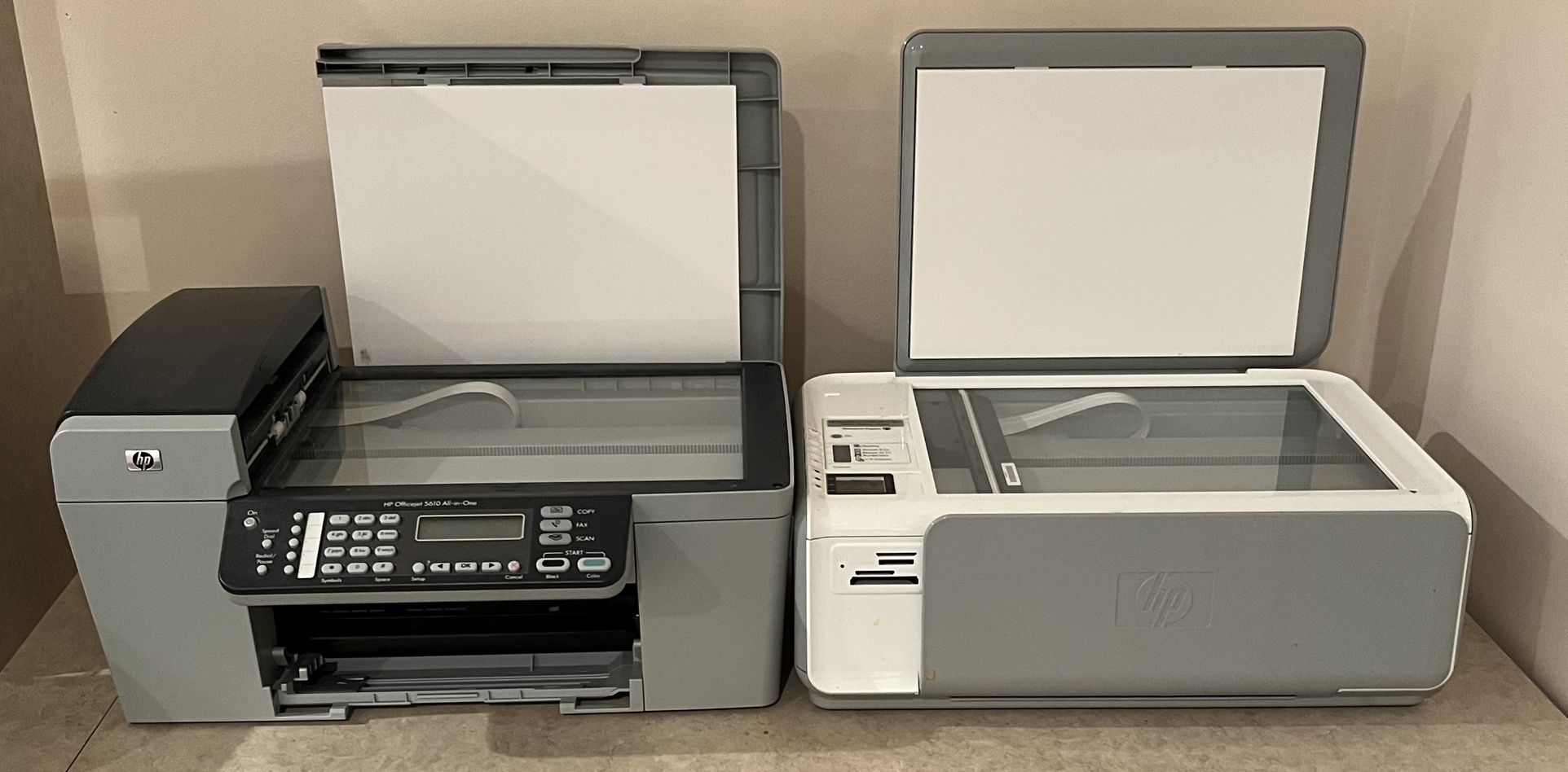 Three Different Printers- Scan Fax Copy multifunction HPs and Epson 