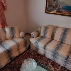 Couch and Love-seat with matching pillows. 