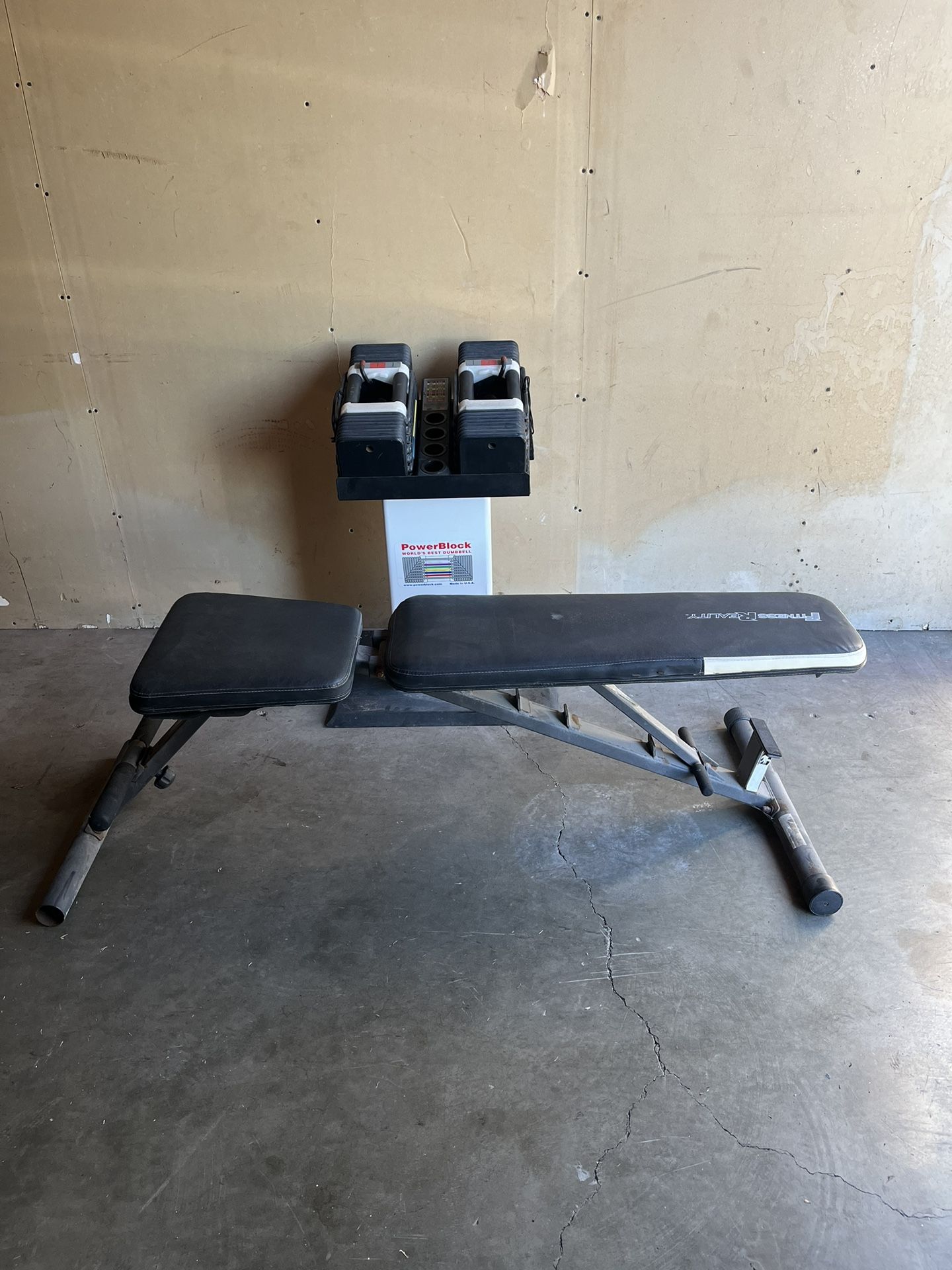 Dumbbell Adjustable Weights Powerblock 10-85lb With Weight Bench Press 