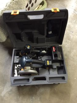 RYOBY Kit 14 Volts 3 Pieces and 2 batteries with recharger