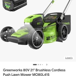 Greenworks 80V 21" Brushless Cordless Push Lawn Mower MO80L415