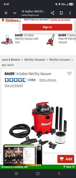 14 gallon Wet/dry vacuum