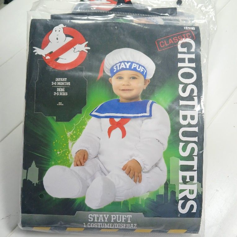 Ghostbusters Stay Puft Marshmallow Man costume baby boy size 3-6 months