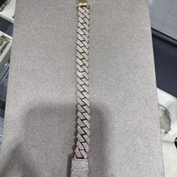 10k  Iced Out Cuban Bracelet 13 Carat Diamonds 