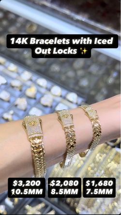 14K 7.5MM Iced Out Locks
