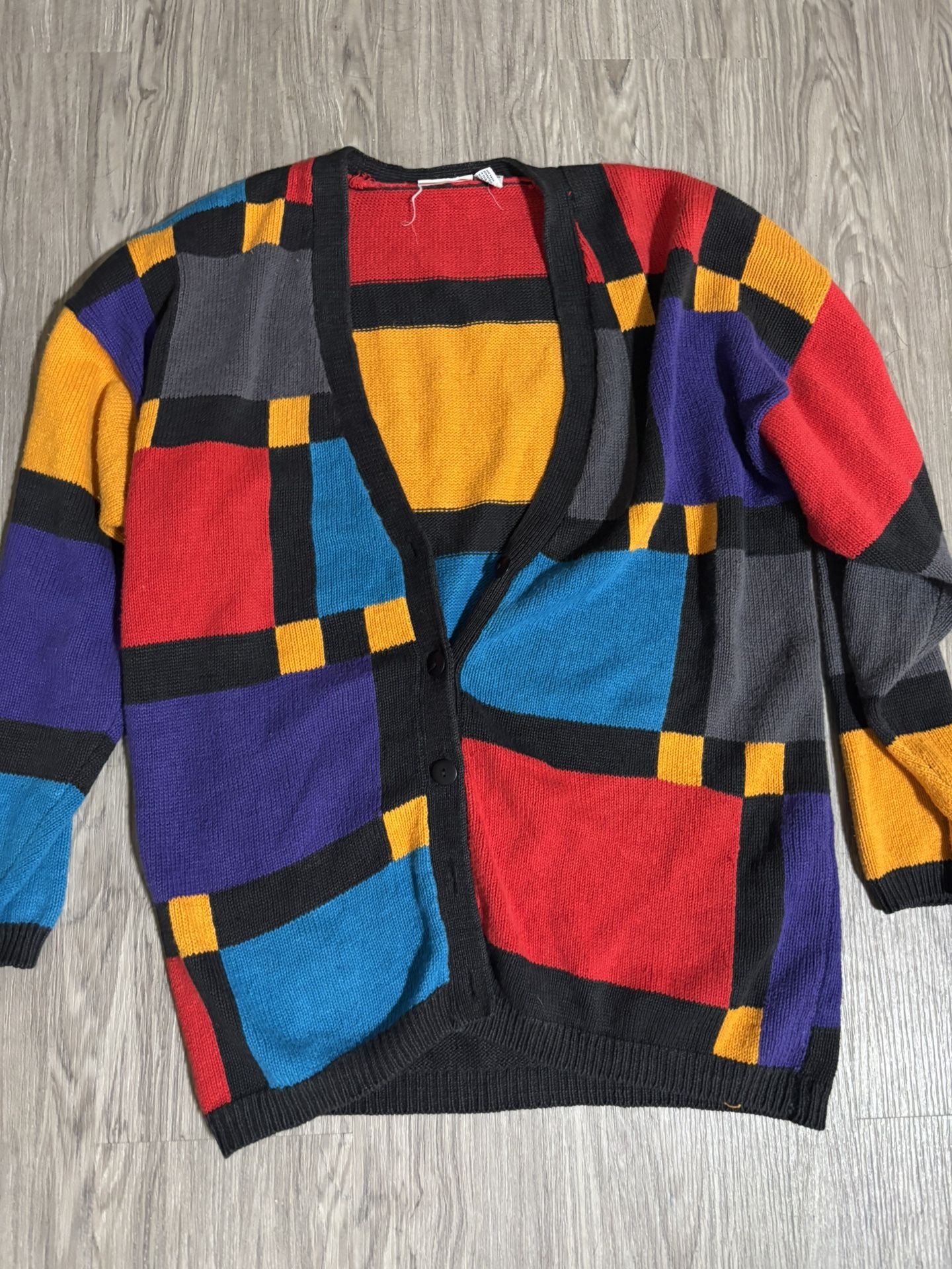 Vintage 80s Color Block Sweater