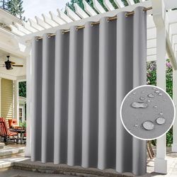 Light Grey Outdoor Curtain, XL, Water Repellent