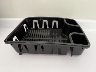 Sterilite dish drying rack with utensil holder.