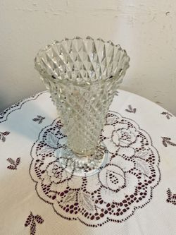 Vintage Crystal Glass Vase 
