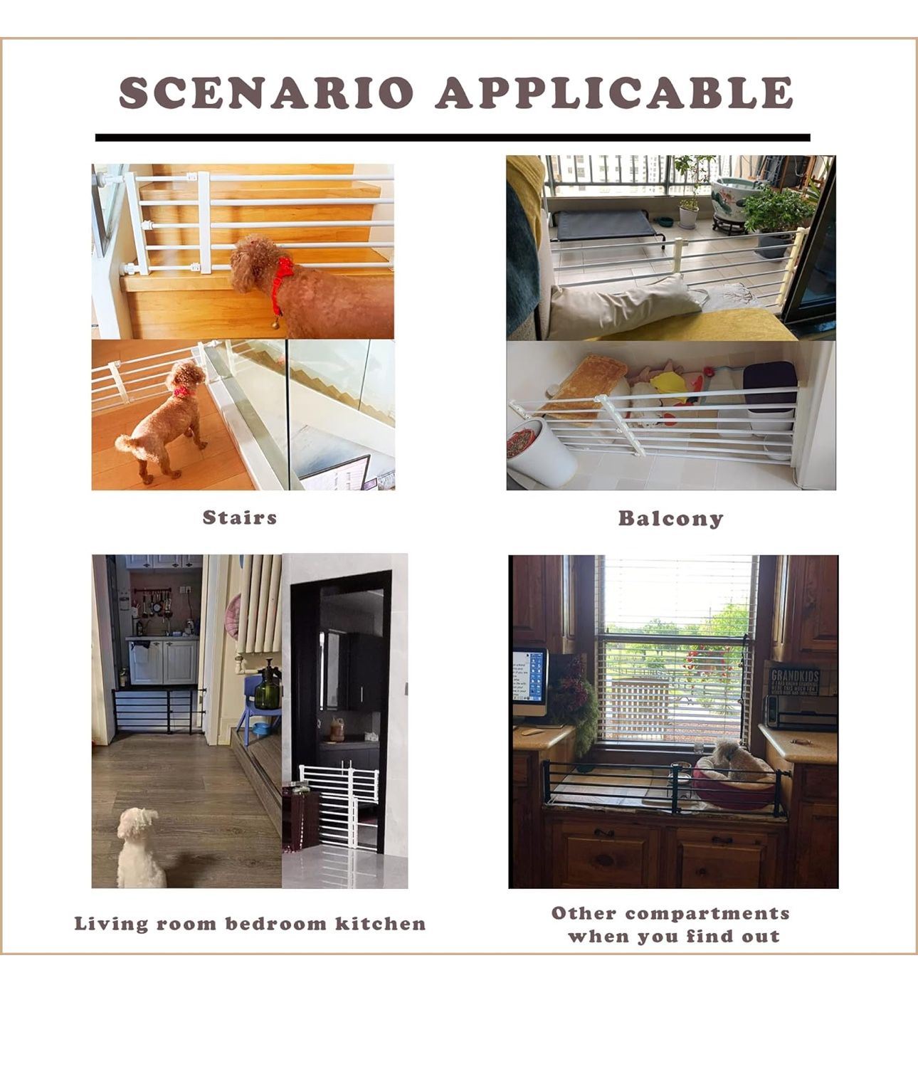 keny 29"-42.5" Baby Gate for Stairs, Auto Close Safety Dog Gate, Pressure Mounted Easy Walk Through Pet Gate for Doorways, Durable Stair Gate, 30" Tal