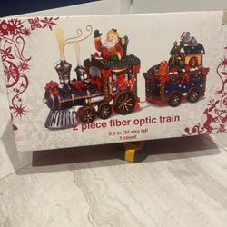 Vintage 2 piece fiberoptic Christmas train ..  brand new in the box $60