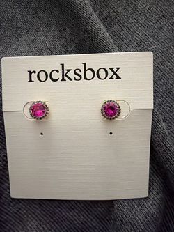 Rocksbox Pink Crystal Halo Stud Earrings