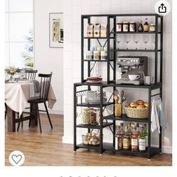 Black Bakers Rack/ Utility Kitchen Rack Shelf