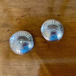 Vintage Sterling Silver Stamped Concho Earrings
