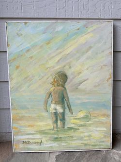 Original vintage oil on canvas painting